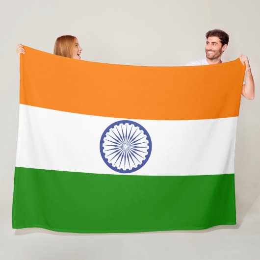 Grote vlag van India Ashoka Chakra Fleece Deken (In situ)