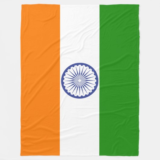 Grote vlag van India Ashoka Chakra Fleece Deken (Voorkant)