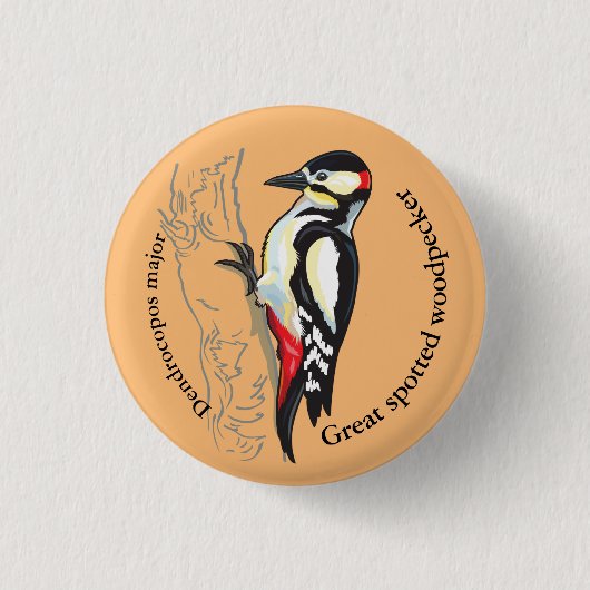 grote vlekspecht ronde button 3,2 cm (Voorkant)
