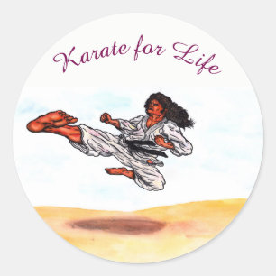 grote vliegende karaatschop ronde sticker