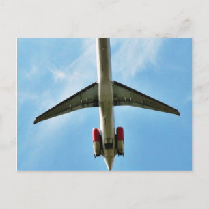 Grote vliegtuigen vertrekken briefkaart