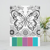 Grote vlinder kleuren Kaarten ontspanningshulpmidd (Staand voorkant)