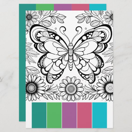 Grote vlinder kleuren Kaarten ontspanningshulpmidd (Voorkant / Achterkant)