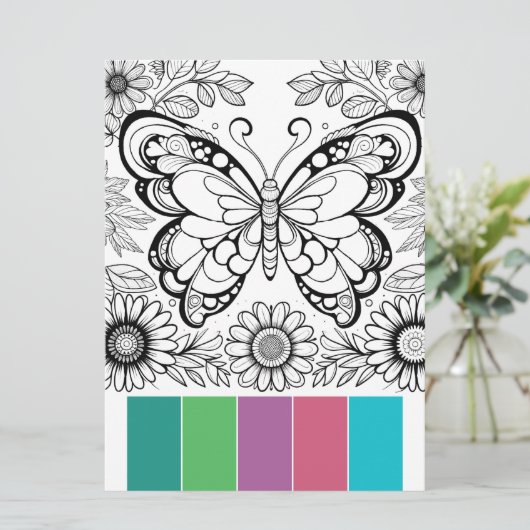 Grote vlinder kleuren Kaarten ontspanningshulpmidd (Staand voorkant)