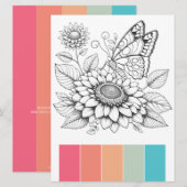 Grote Vlinder Kleurplaten Kaarten Kunsttherapie Pa (Voorkant / Achterkant)