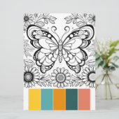 Grote Vlinder Kleurplaten Kaarten Kunsttherapie Pa (Staand voorkant)
