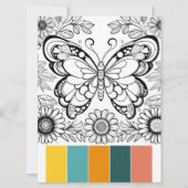Grote Vlinder Kleurplaten Kaarten Kunsttherapie Pa (Voorkant)
