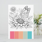 Grote Vlinder Kleurplaten Kaarten Kunsttherapie Pa (Staand voorkant)