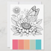 Grote Vlinder Kleurplaten Kaarten Kunsttherapie Pa (Voorkant)