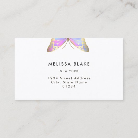 grote vlinder logo visitekaartje (Achterkant)