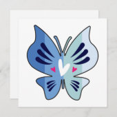 Grote vlinder met harten en Sjabloon van tekst (Voorkant / Achterkant)