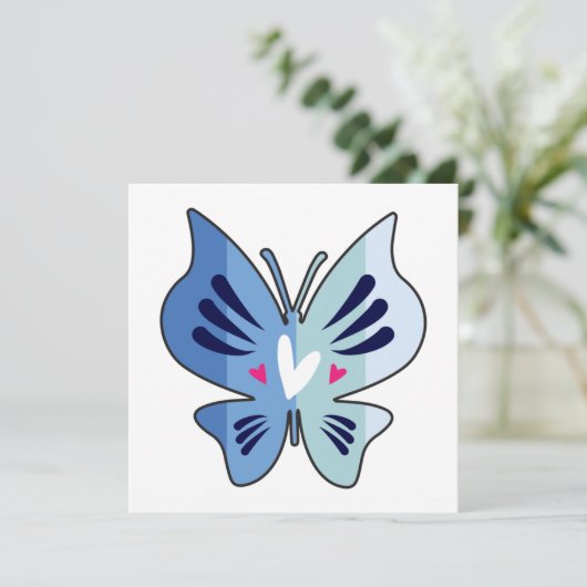 Grote vlinder met harten en Sjabloon van tekst (Staand voorkant)