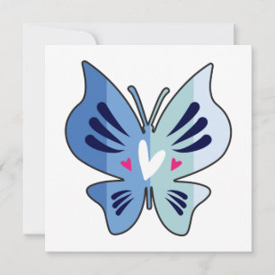 Grote vlinder met harten en Sjabloon van tekst