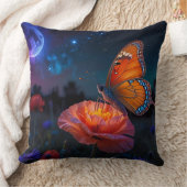 Grote vlinder op psychedelische papaver kussen (Deken)