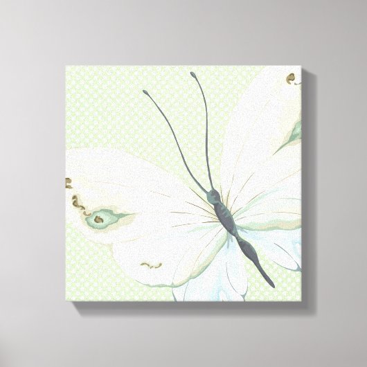 Grote Vlinder op Stippen Canvasprint Canvas Afdruk (Voorkant)