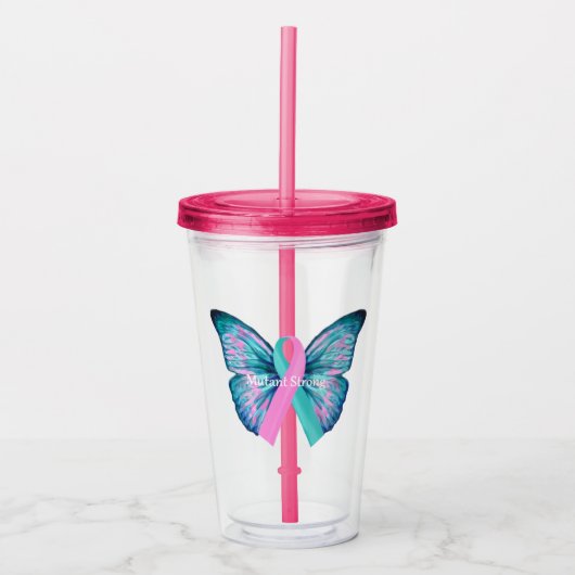 Grote vlinderemutant sterk acryl drinkbeker (Voorkant)