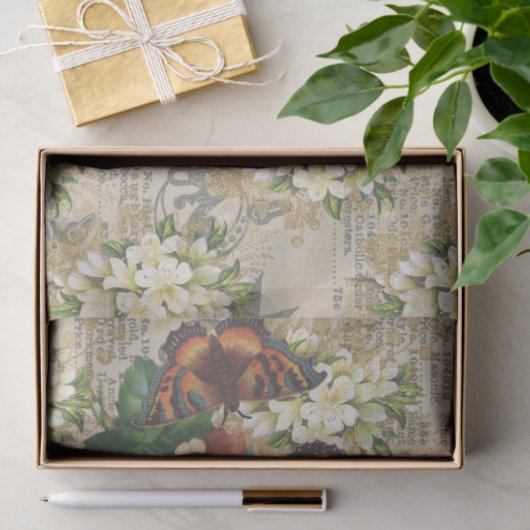 Grote vlinders en aardbeien tissuepapier (Geschenk)