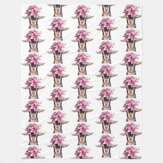 Grote vlooienlans Lily de geit. Fleece Deken (Voorkant)