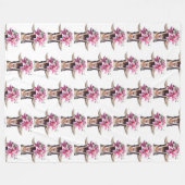 Grote vlooienlans Lily de geit. Fleece Deken (Voorkant (Horizontaal))