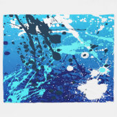 Grote vlootsbank, modern, abstract, blauw fleece deken (Voorkant (Horizontaal))