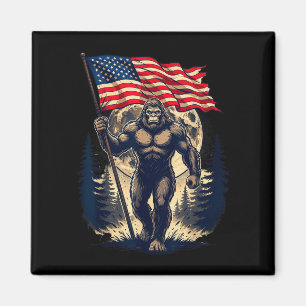 Grote voet bigfoot sasquatch Amerikaanse vlag patr Magneet