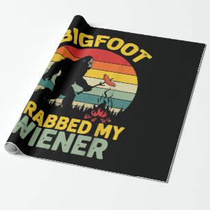 Grote Voet Greep Mijn Wiener Grappige Sasquatch Cadeaupapier