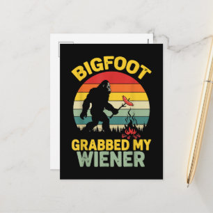 Grote Voet Greep Mijn Wiener Grappige Sasquatch Feestdagenkaart