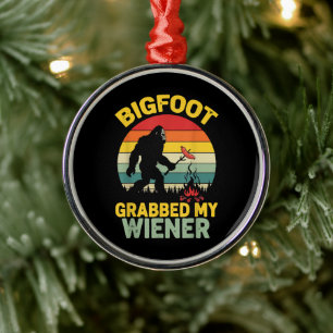Grote Voet Greep Mijn Wiener Grappige Sasquatch Metalen Ornament