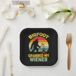 Grote Voet Greep Mijn Wiener Grappige Sasquatch Papieren Bordje