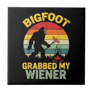 Grote Voet Greep Mijn Wiener Grappige Sasquatch Tegeltje