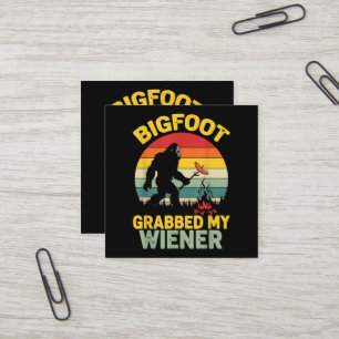 Grote Voet Greep Mijn Wiener Grappige Sasquatch Vierkante Visitekaartje