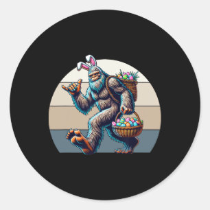 Grote Voet Met Konijnenoren Die Een Mandje Oost St Ronde Sticker