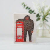 grote voet met telefooncel, briefkaart (Staand voorkant)