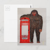 grote voet met telefooncel, briefkaart (Voorkant / Achterkant)