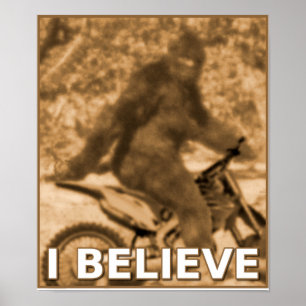 Grote Voet Motocross Dirt Bike Sasquatch Grappige  Poster