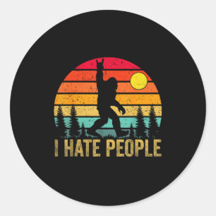 Grote Voet Sasquatch Ik Haat Mensen Grappige Bigfo Ronde Sticker