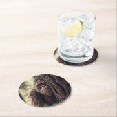 Grote voet/sasquatch ronde kartonnen onderzetter (Insitu)