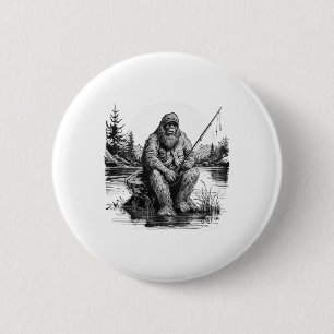 Grote Voet Vissen Vissen Grappig Sasquatch Vis Ronde Button 5,7 Cm