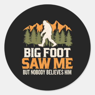 Grote Voet Zag Me Sasquatch Buiten Kamperen Avontu Ronde Sticker