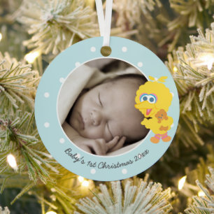 Grote Vogel Baby's Eerste Kerstmis - Voeg je naa Metalen Ornament