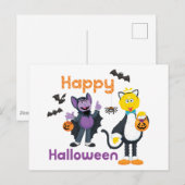 Grote vogel en graaf | Fijne Halloween Briefkaart (Voorkant / Achterkant)