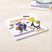 Grote vogel en graaf | Fijne Halloween Kartonnen Onderzetters (Schuin)