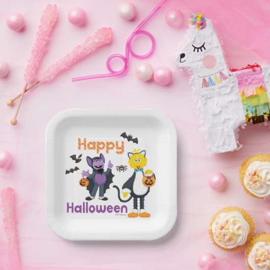 Grote vogel en graaf | Fijne Halloween Papieren Bordje (Feest)