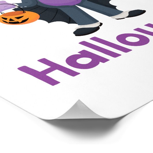 Grote vogel en graaf | Fijne Halloween Poster (Hoek)