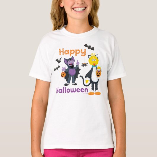 Grote vogel en graaf | Fijne Halloween T-shirt (Voorkant)