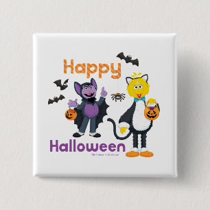 Grote Vogel en Graaf Gelukkig Halloween Vierkante Button 5,1 Cm