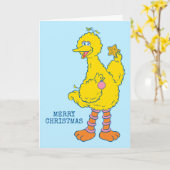 Grote Vogel met kerstversiering Kaart (Gele Bloem)