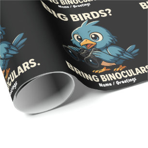 Grote Vogels? Neem een Verrekijker Grappige Vogels Cadeaupapier