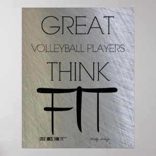 Grote Volleybalspelers denken aan staal Poster