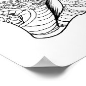 Grote volwassen kleurplaat Octopus Ocean Art Poster (Hoek)